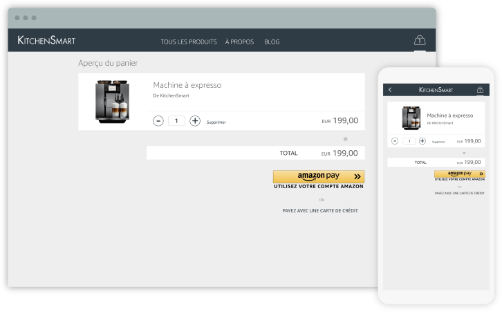 capture d’écran d’Amazon Pay qui facilite les transactions web et mobile